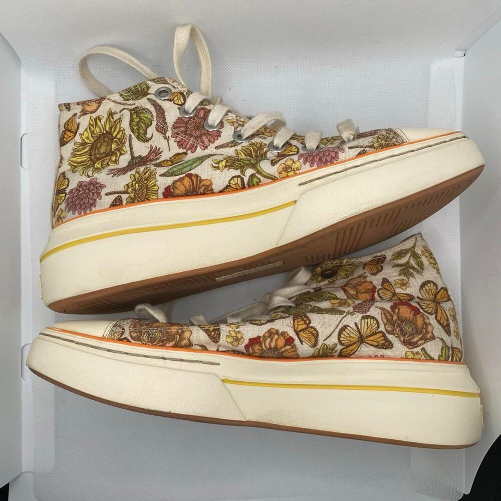 Sketchers Women's Floral Butterfly High Top Sneakers Size 7.5